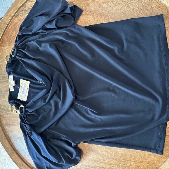 New Michael Kors Black Top with Gold Ring Details - Picture 7 of 7